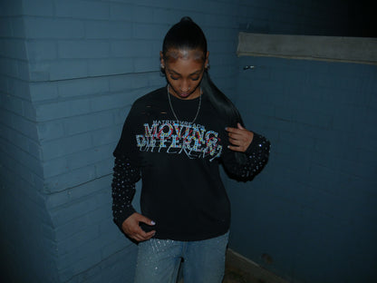“MOVING DIFFERENT”Double-Layered Long Sleeve (BLK)