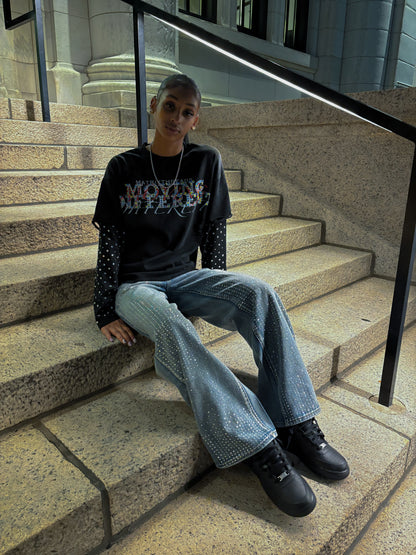 “MOVING DIFFERENT”Double-Layered Long Sleeve (BLK)